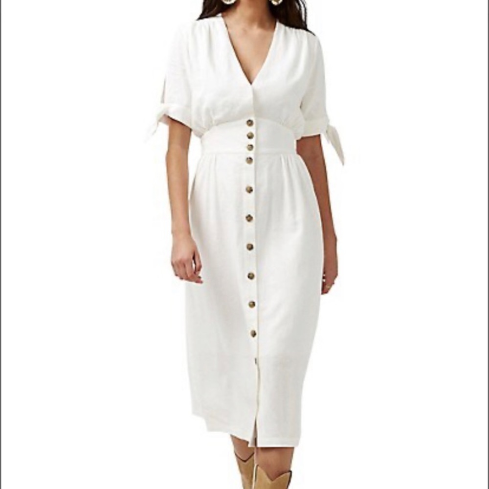 Buffalo David Bitton Mariposa Tie-Accent Sleeve Midi Dress - Picture 2 of 7
